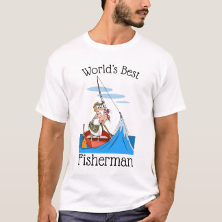 Bester der Fischer-Cartoon der lustige Welt T-Shirt