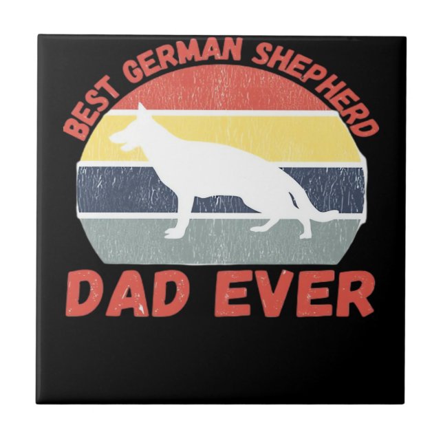 Bester deutscher Schäferhund-Vater aller Zeiten Zi Fliese (Vorderseite)