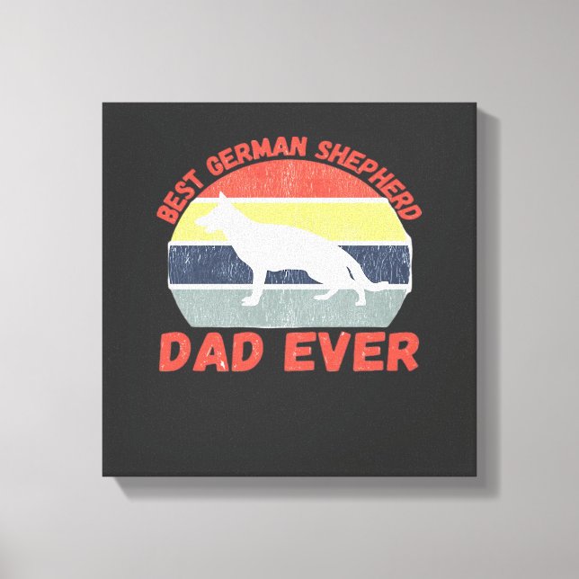 Bester deutscher Schäferhund-Vater aller Zeiten Zi Leinwanddruck (Vorderseite)
