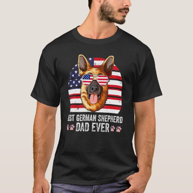 Bester deutscher Schäferhund-Vater je Hund - Ameri T-Shirt (Vorderseite)