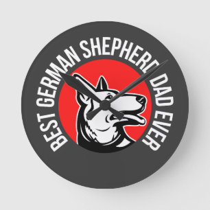 Bester deutscher Shepherd-Vater je Runde Wanduhr