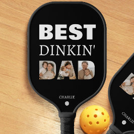 Bester Dinkin Vater FotoCollage Vatertag Pickleball Schläger