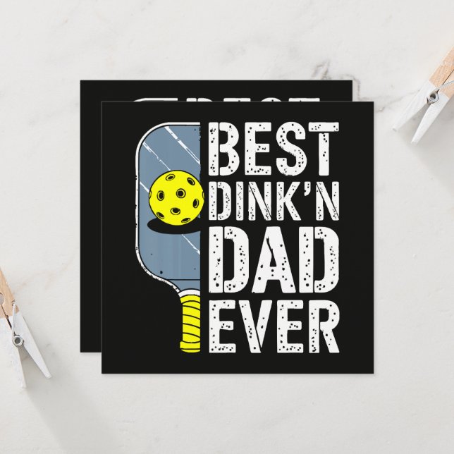 Bester Dink'N Dad Ever Pickleball Einladung (Vorderseite/Rückseite Beispiel)
