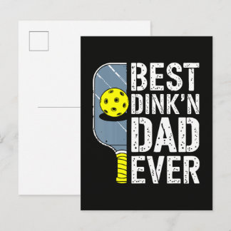 Bester Dink'N Dad Ever Pickleball Einladungspostkarte