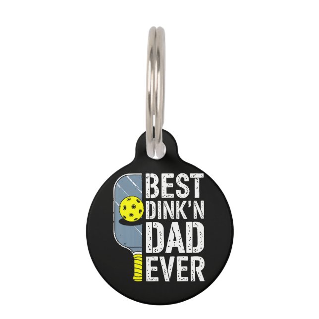 Bester Dink'N Dad Ever Pickleball Haustiermarke (Vorderseite)