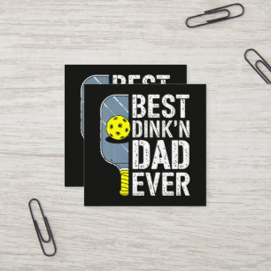 Bester Dink'N Dad Ever Pickleball Quadratische Visitenkarte