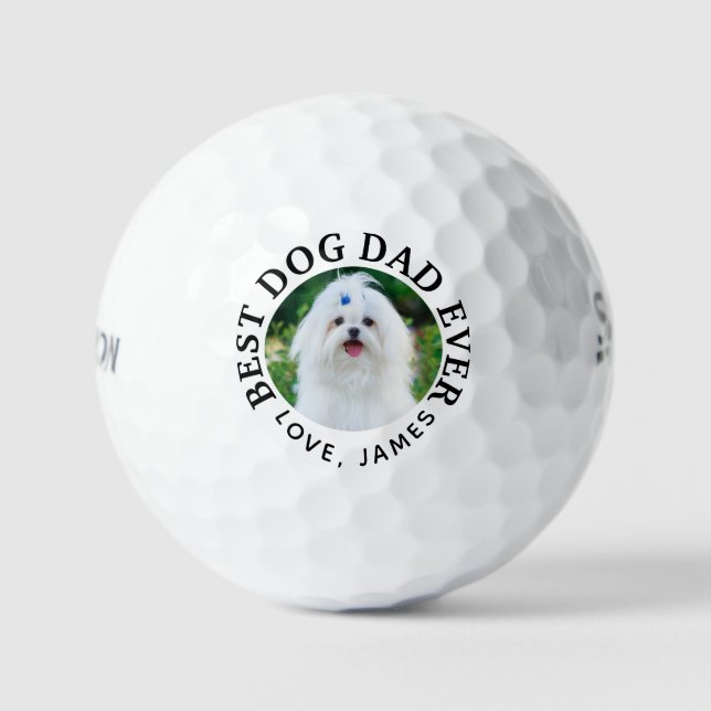 Bester DOG-VATER je Pet-Foto Golfball (Vorderseite)