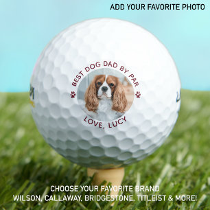 Bester DOG-VATER Par Personalisiert Paw Print Foto Golfball