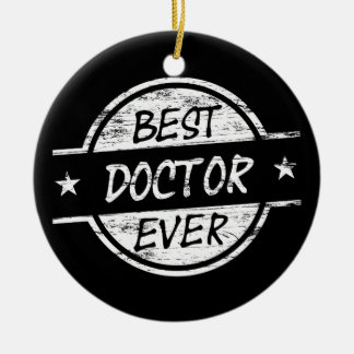 Bester Doktor Ever White Keramikornament