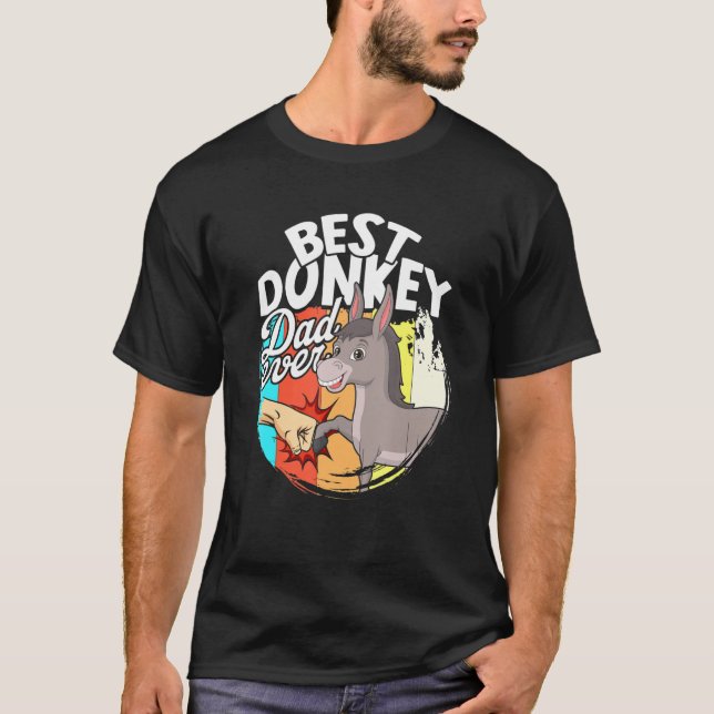 Bester Donkey-Vater je Retro-Bauer Tier Donk T-Shirt (Vorderseite)