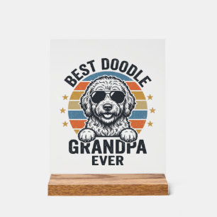 Bester Doodle-Opa aller Zeiten Vintage-Hund-Shirt- Acrylschild
