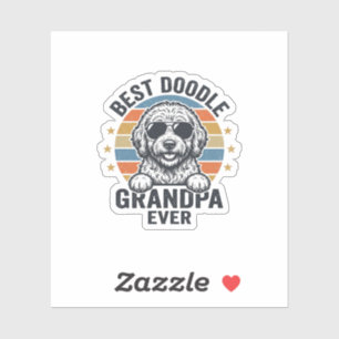 Bester Doodle-Opa aller Zeiten Vintage-Hund-Shirt- Aufkleber