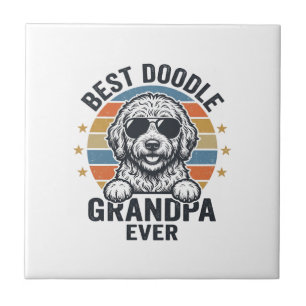 Bester Doodle-Opa Aller Zeiten Vintage-Hund-Shirt- Fliese