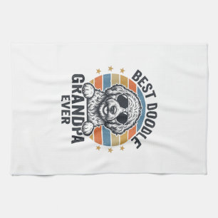Bester Doodle-Opa Aller Zeiten Vintage-Hund-Shirt- Geschirrtuch