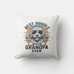 Bester Doodle-Opa aller Zeiten Vintage-Hund-Shirt- Kissen