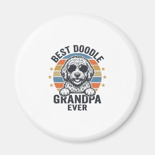 Bester Doodle-Opa aller Zeiten Vintage-Hund-Shirt- Magnet