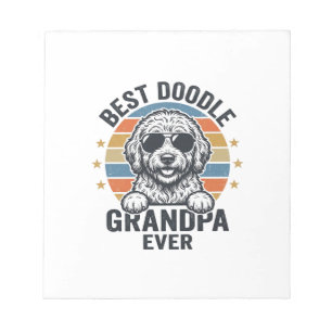 Bester Doodle-Opa aller Zeiten Vintage-Hund-Shirt- Notizblock