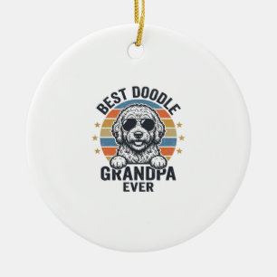 Bester Doodle-Opa überhaupt Vintage-Hund-Shirt-Des Keramik Ornament