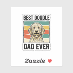 Bester Doodle-Vater Aller Zeiten Vintage-Hund-Shir Aufkleber