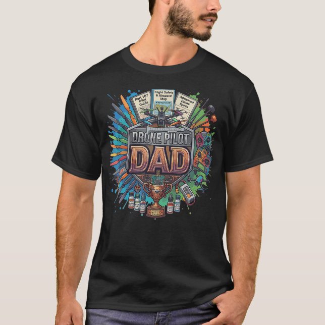 Bester Drohnenpilot-Vater Fpv Quadrocopter T-Shirt (Vorderseite)