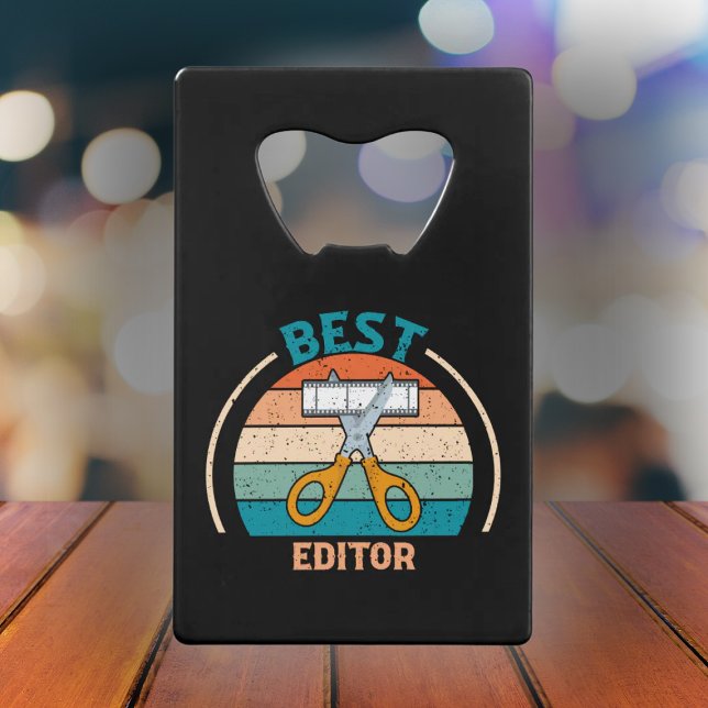 Bester Editor Retro - Crew Geschenk Geldbeutel Flaschenöffner (Von Creator hochgeladen)