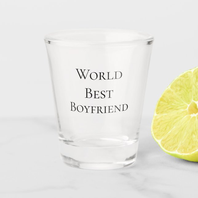 Bester Ehemann Freund der Welt Valentinstag m Schnapsglas (Vorderseite)