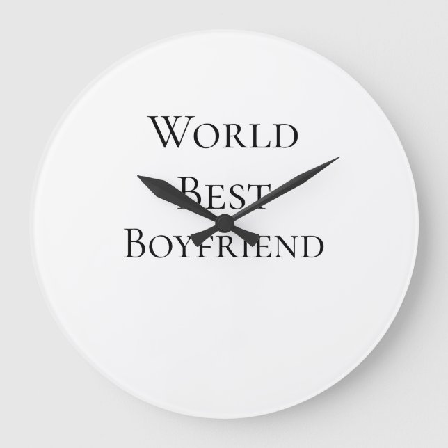 Bester Ehemann Freund Mann Valentinstag m Große Wanduhr (Vorderseite)