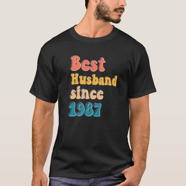 Bester Ehemann seit 1987 Hochzeitstag Männer T-Shirt (Vorderseite)