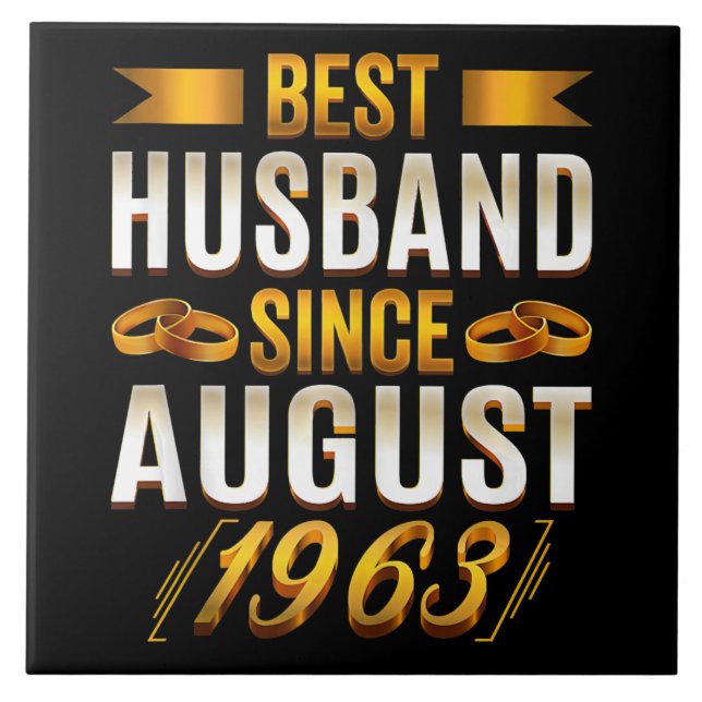 Bester Ehemann seit August 1963 57. Hochzeitstag Fliese (Vorderseite)