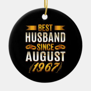 Bester Ehemann seit August 1967 Lustiger Jahrestag Keramik Ornament