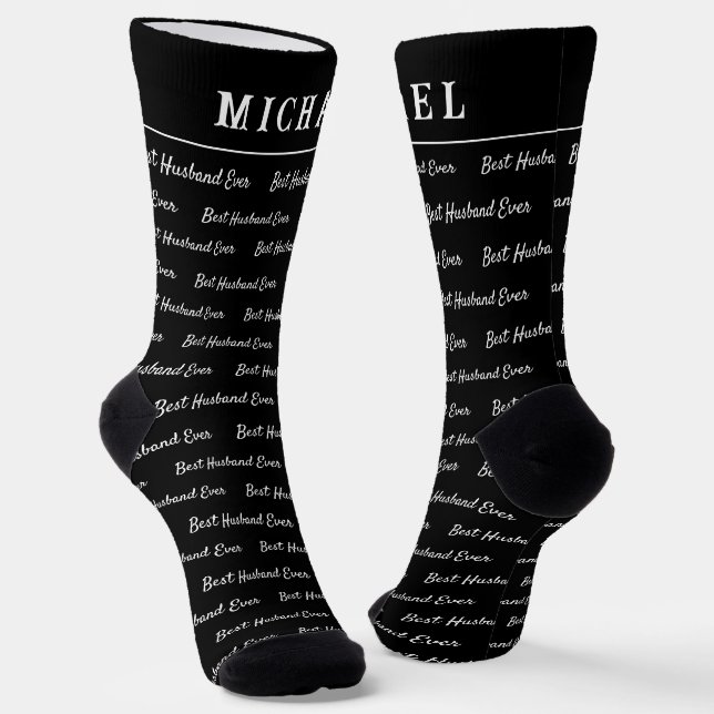 Bester Ehemann überhaupt | Lustiges Monogramm Socken (Gewinkelt)