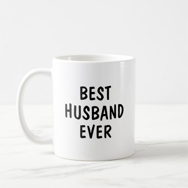 Bester Ehemann überhaupt Minimalistische Typografi Kaffeetasse (Links)