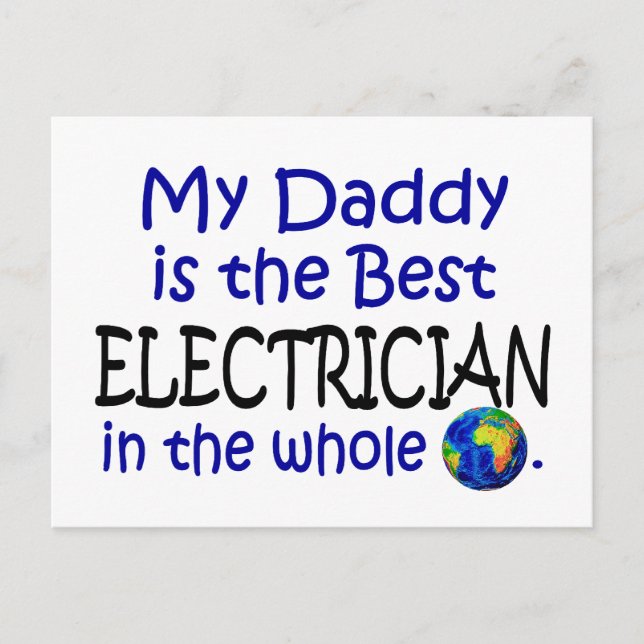 Bester Elektriker der Welt (Daddy) Postkarte (Vorderseite)