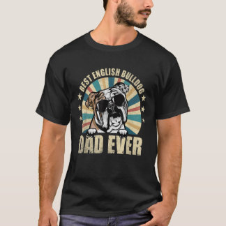 Bester englischer Bulldog Vater je Vintager Hund L T-Shirt