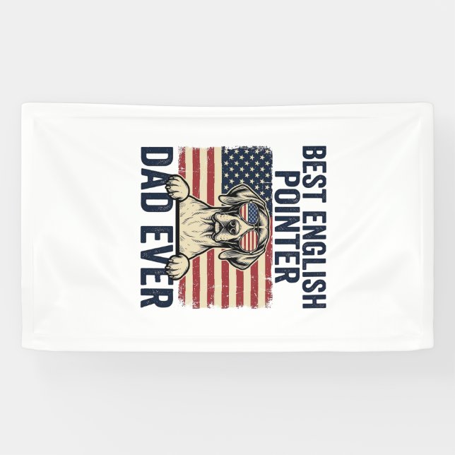 Bester English-Pointer-Vater jemals Patriotischer  Banner (Horizontal)