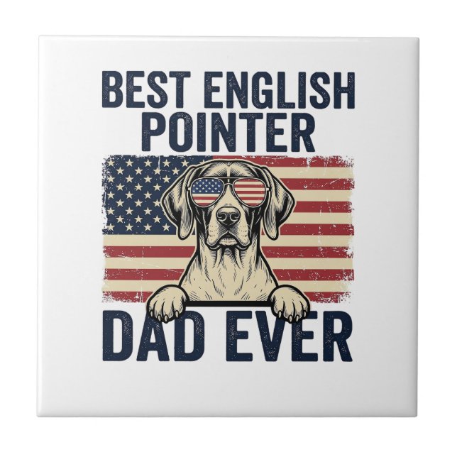 Bester English-Pointer-Vater jemals Patriotischer  Fliese (Vorderseite)