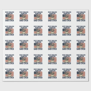 Bester English-Pointer-Vater jemals Patriotischer Geschenkpapier