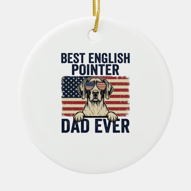 Bester English-Pointer-Vater jemals Patriotischer  Keramik Ornament (Vorne)