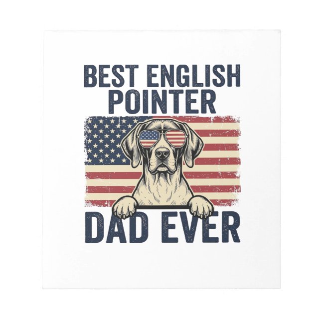 Bester English-Pointer-Vater jemals Patriotischer  Notizblock (Vorderseite)
