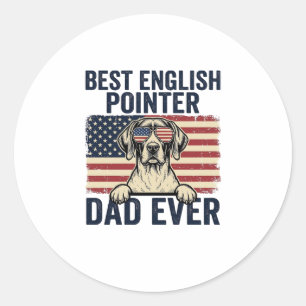 Bester English-Pointer-Vater jemals Patriotischer  Runder Aufkleber