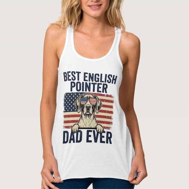 Bester English-Pointer-Vater jemals Patriotischer  Tank Top (Vorderseite)