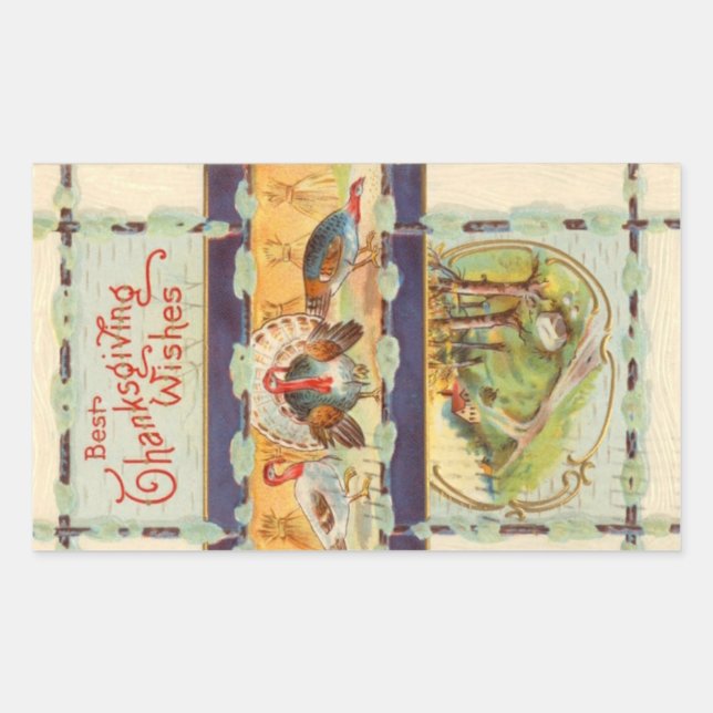 Bester Erntedank wünscht Vintage Aufkleber (Vorderseite)