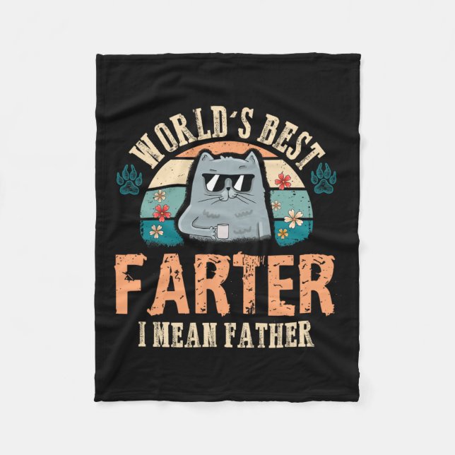Bester Farter I Gemein Vater Bester Katzen Vater j Fleecedecke (Vorderseite)