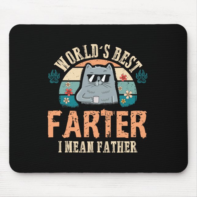 Bester Farter I Gemein Vater Bester Katzen Vater j Mousepad (Vorne)