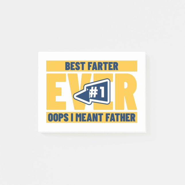 Bester Farter je Oops ich meinen Vater Post-it Klebezettel (Vorderseite)
