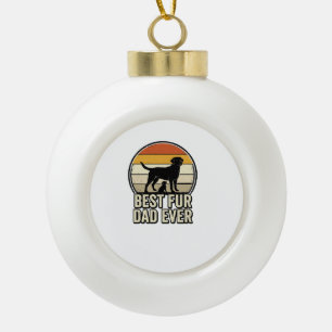 Bester Fell-Vater Allerzeit Vintage Hund-Vater Shi Keramik Kugel-Ornament