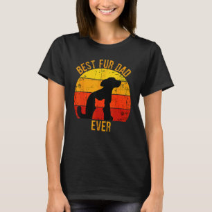 Bester Fell-Vater überhaupt Vintage Retro Hunde Ka T-Shirt