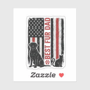 Bester Fell-Vater Vintage-Flagge Hund Katze-Shirt- Aufkleber