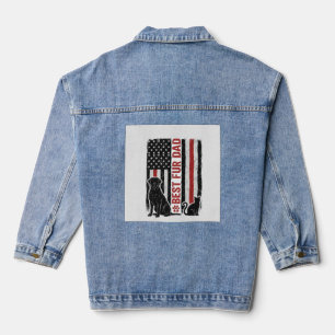 Bester Fell-Vater Vintage-Flagge-Hund-Katze-Shirt- Jeansjacke