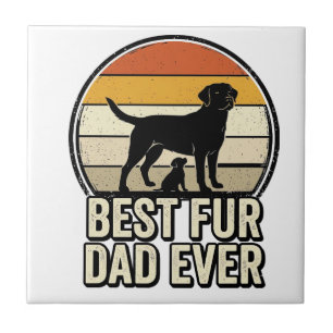 Bester Fellervater Aller Zeiten Vintage Hund Papa  Fliese